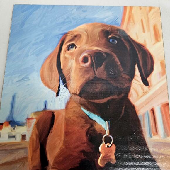 Robert McClintock Dog Wall Art Golden Retriever Labrador Retriever Set/2 Wooden - Picture 5 of 8